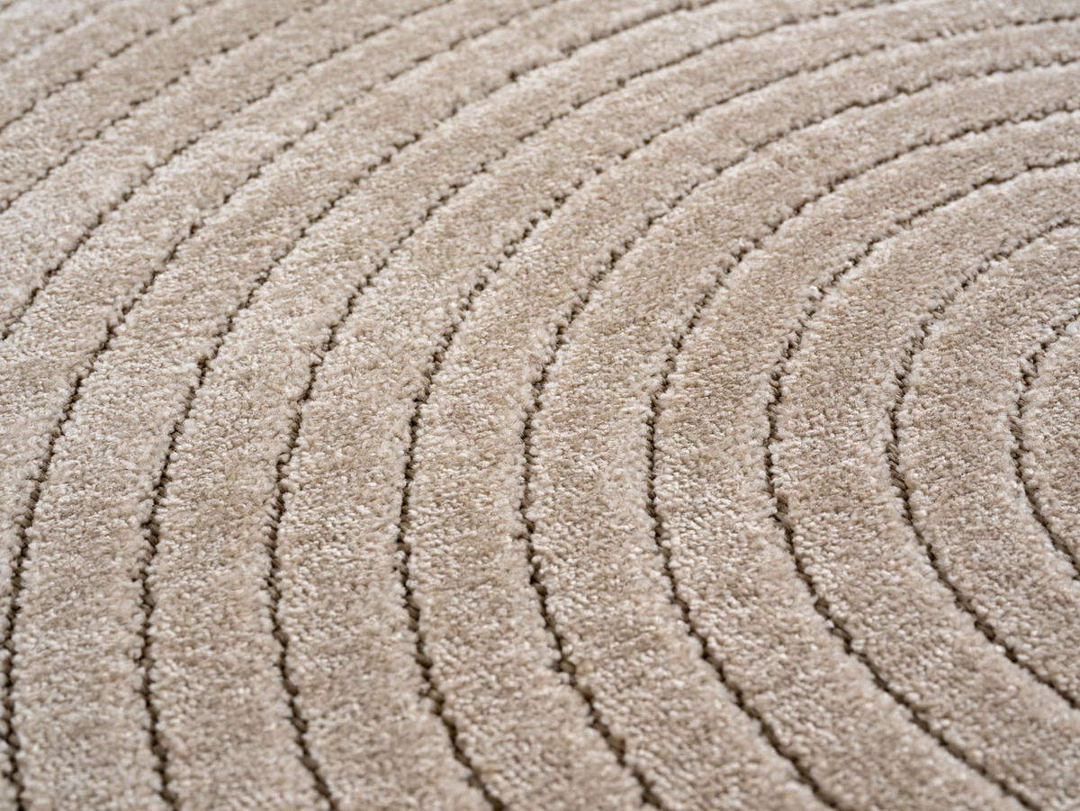 TEPPICH In-/Outdoor Kurzflor Skandi 3D-Design Polypropylen Balkon Beige Läufer 80x250 - Beige, Textil (80/250cm) - KADIMA DESIGN