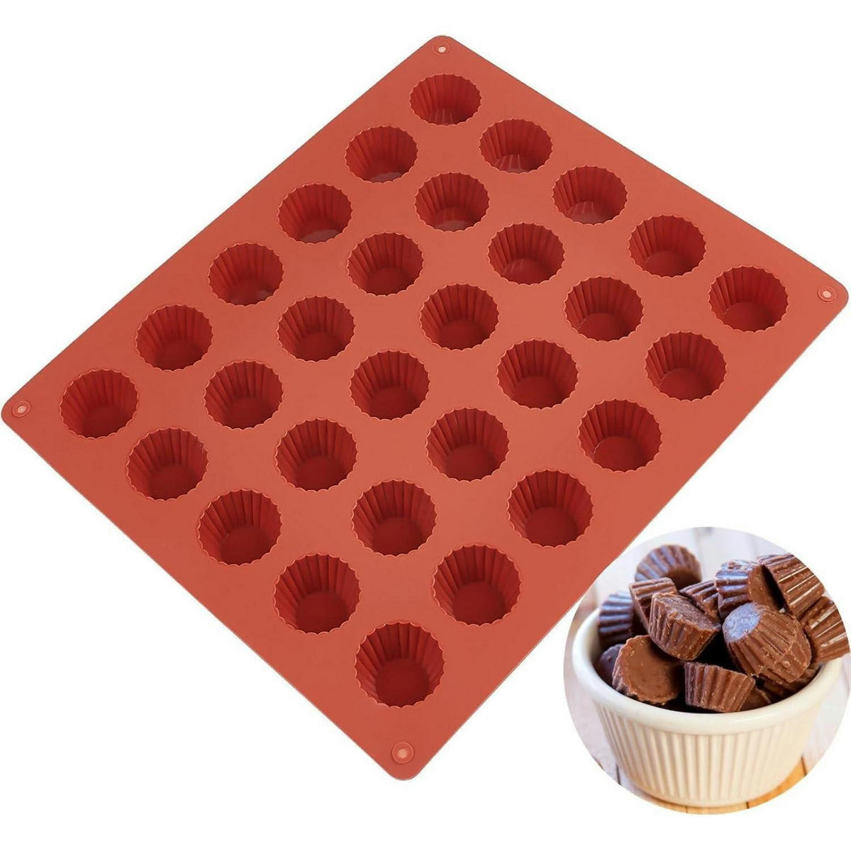 MUFFINBACKFORM Silikon 30 Mulden - Rot, Kunststoff (24/1.5/28cm)