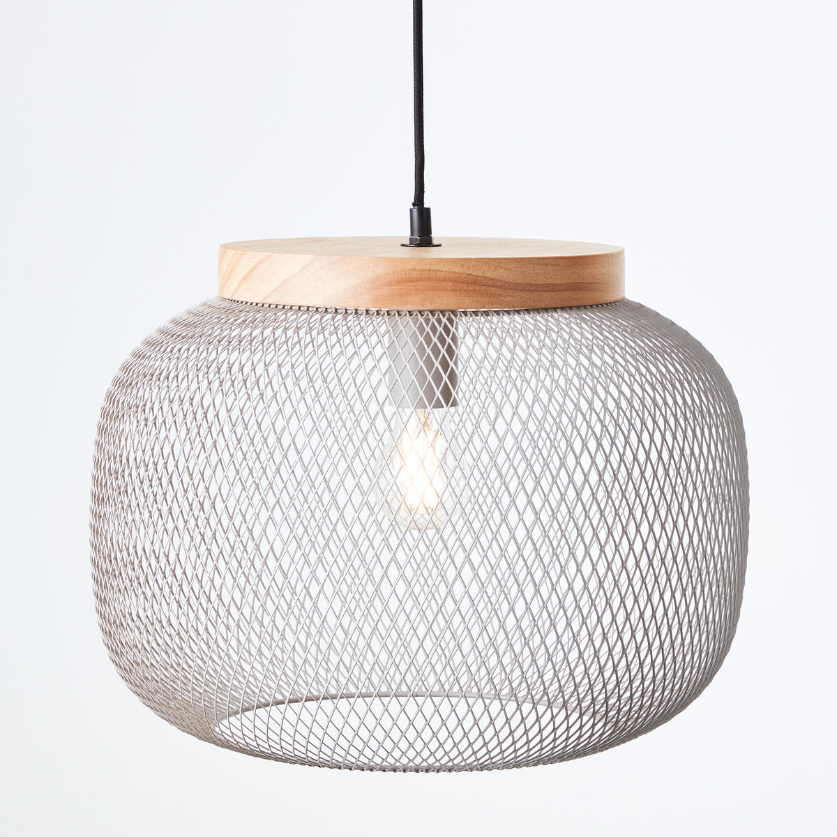 PENDELLEUCHTE Giada 99111/40 - Grau, Holz (39/39/113cm) - Brilliant