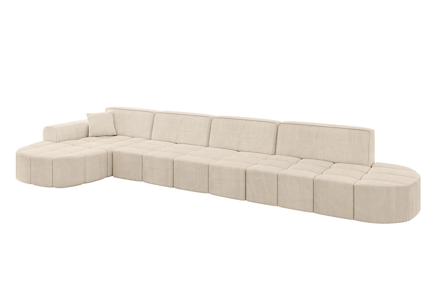 ECKSOFA Ottomane Links LIVO-L3 - 422x173x79,5 cm Beige - Beige, Holzwerkstoff/Textil (422/173cm) - ALTDECOR