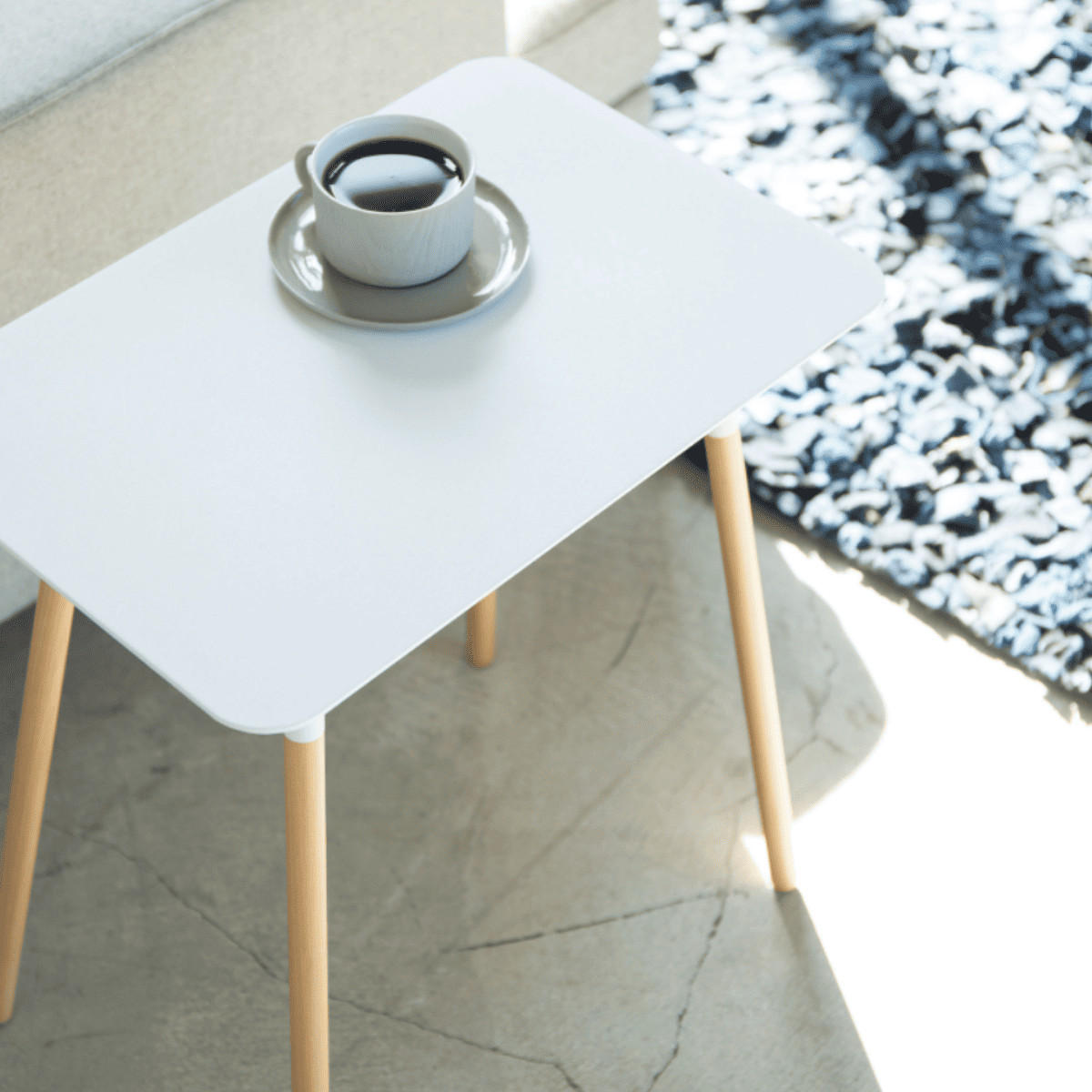 BEISTELLTISCH Plain weiß 45/50/30 cm - Weiß, Holz/Metall (45/30/50cm) - Yamazaki