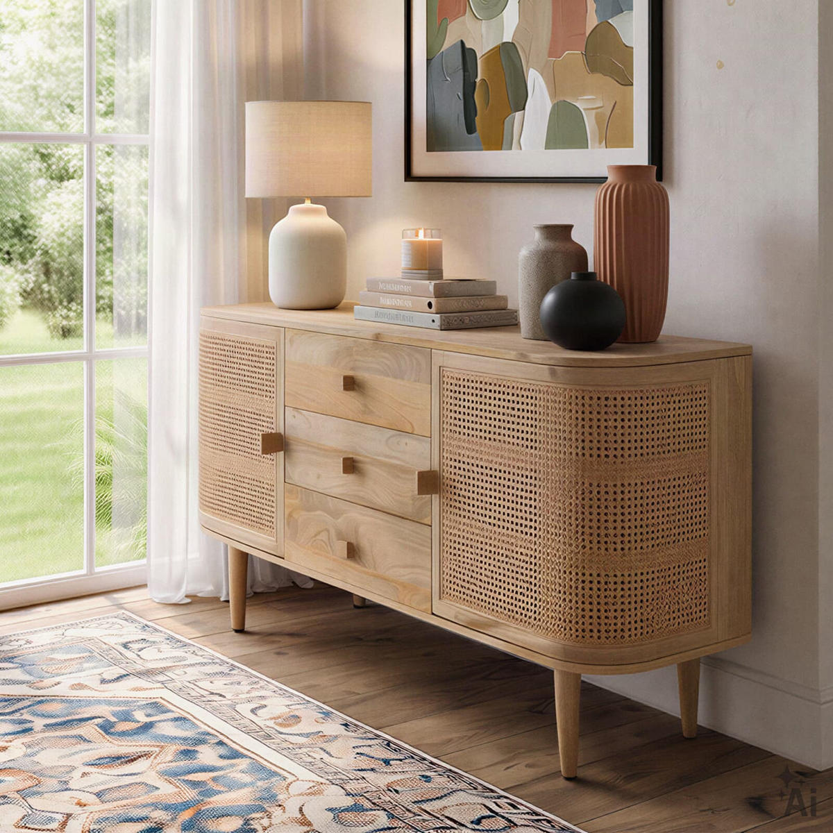 SIDEBOARD DION natur - Naturfarben, Holz (160/80/40cm) - IDIMEX