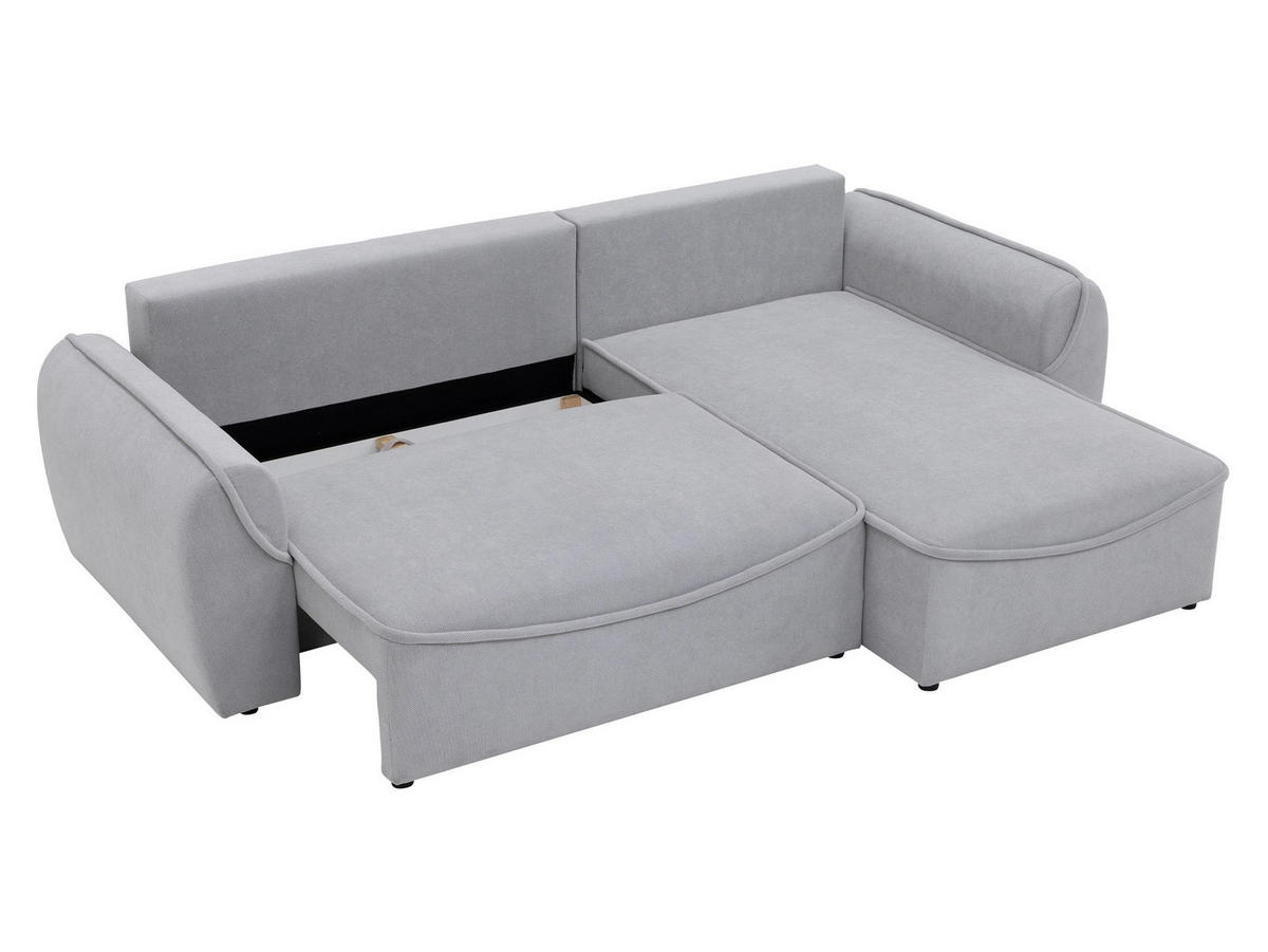 ECKSOFA Loom - Hellgrau/Schwarz, Holz/Kunststoff (261/175cm) - MIRJAN24