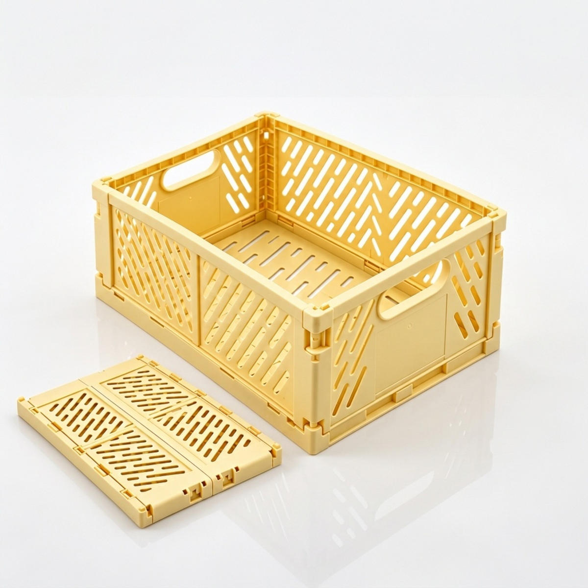SKLÁDACÍBOX Žlutá sada-4 plast - žlutá, plast (29/12/21cm) - Relaxdays
