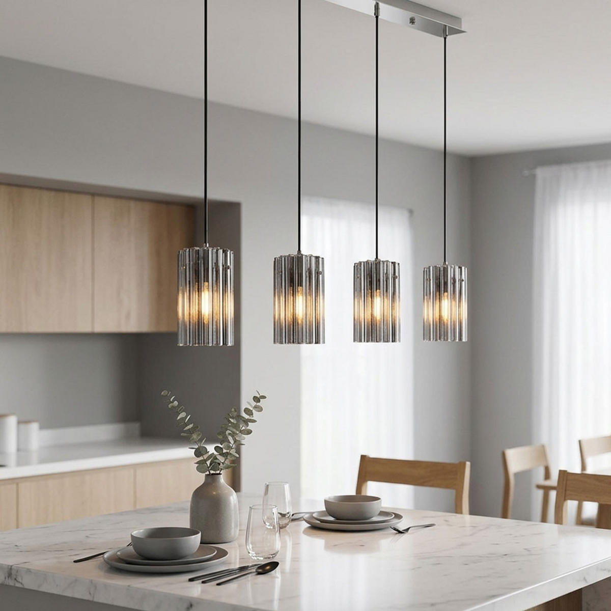 LED HÄNGELEUCHTE Metall Silber - Silberfarben, Glas (80/11.5/120cm) - Globo Lighting