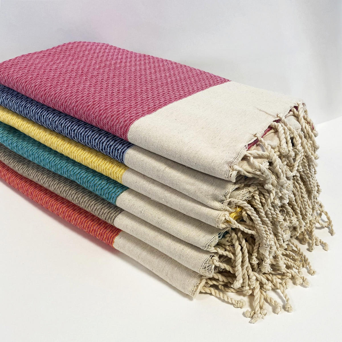 HAMAMTUCH Traditionelles Waffelgewebe Gelb 200x200 190g/m² - Athena Sonnenblume XL - Gelb, Textil (200/200cm) - LE COMPTOIR DE LA PLAGE