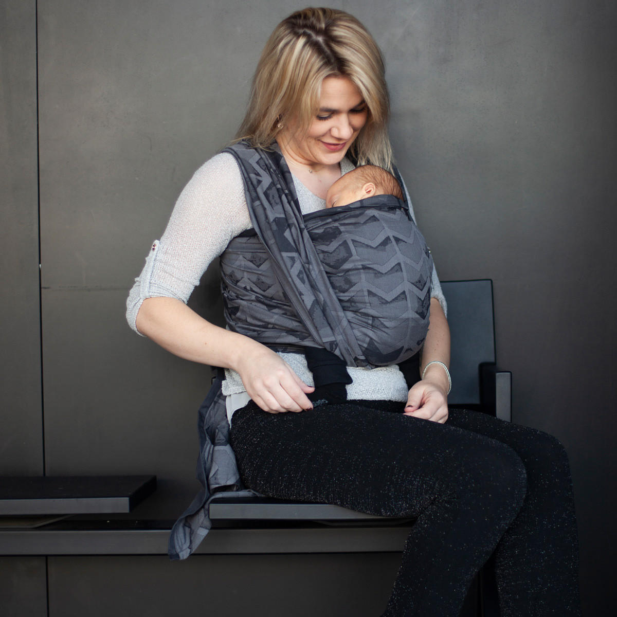 BABYTRAGETUCH Gewebtes Tragetuch kbA - Dunkelgrau/Anthrazit, Textil (70/0.1/460cm) - Hoppediz