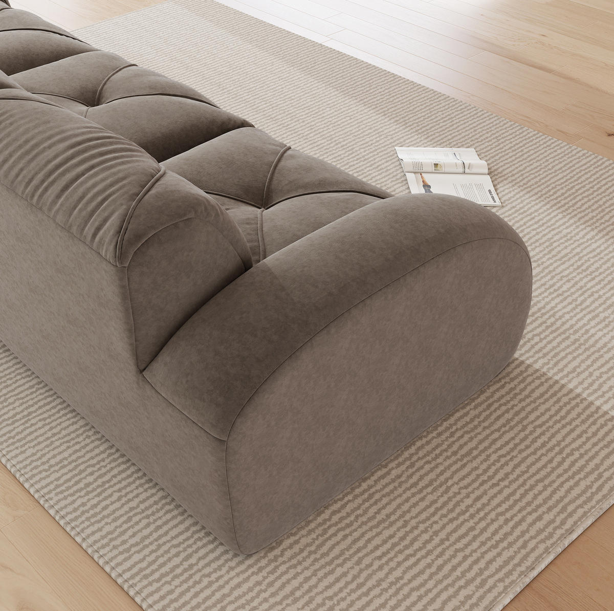 SOFA modular Chenille Braun - Braun, Kunststoff (171/281cm) - Meubliv