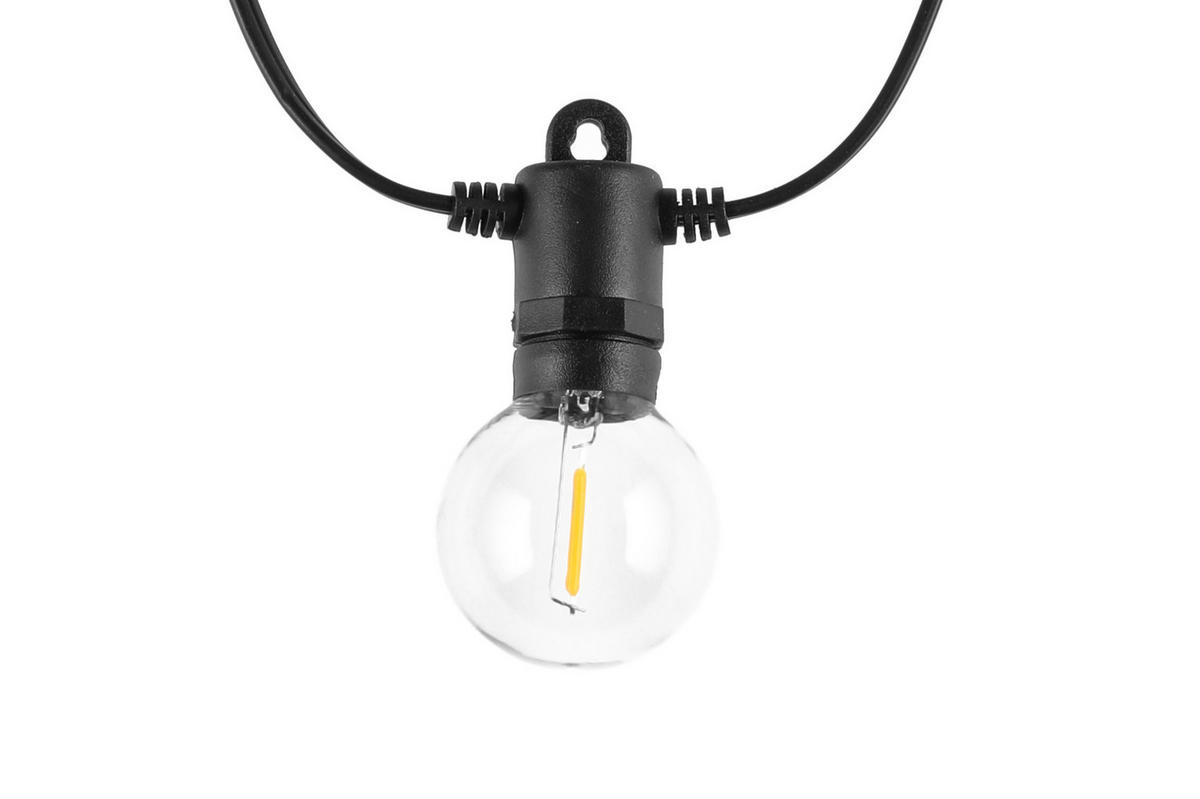 LED-GIRLANDE Filamentlampen 4 m warmweiß - Schwarz, Kunststoff (8000cm)