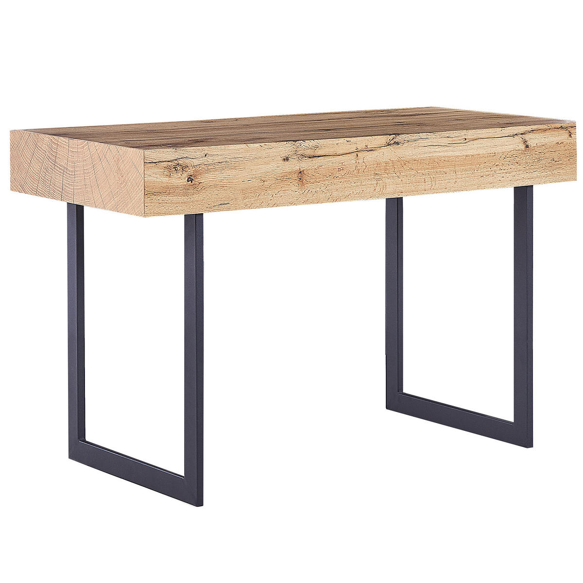 SCHREIBTISCH heller Holzfarbton/schwarz 120/55/76 cm Vida - Hellgrau, Holzwerkstoff (55/120/76cm) - Beliani