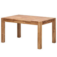 ESSTISCH - Eiche massiv - Eichefarben, Holz (80/120/75cm) - home24