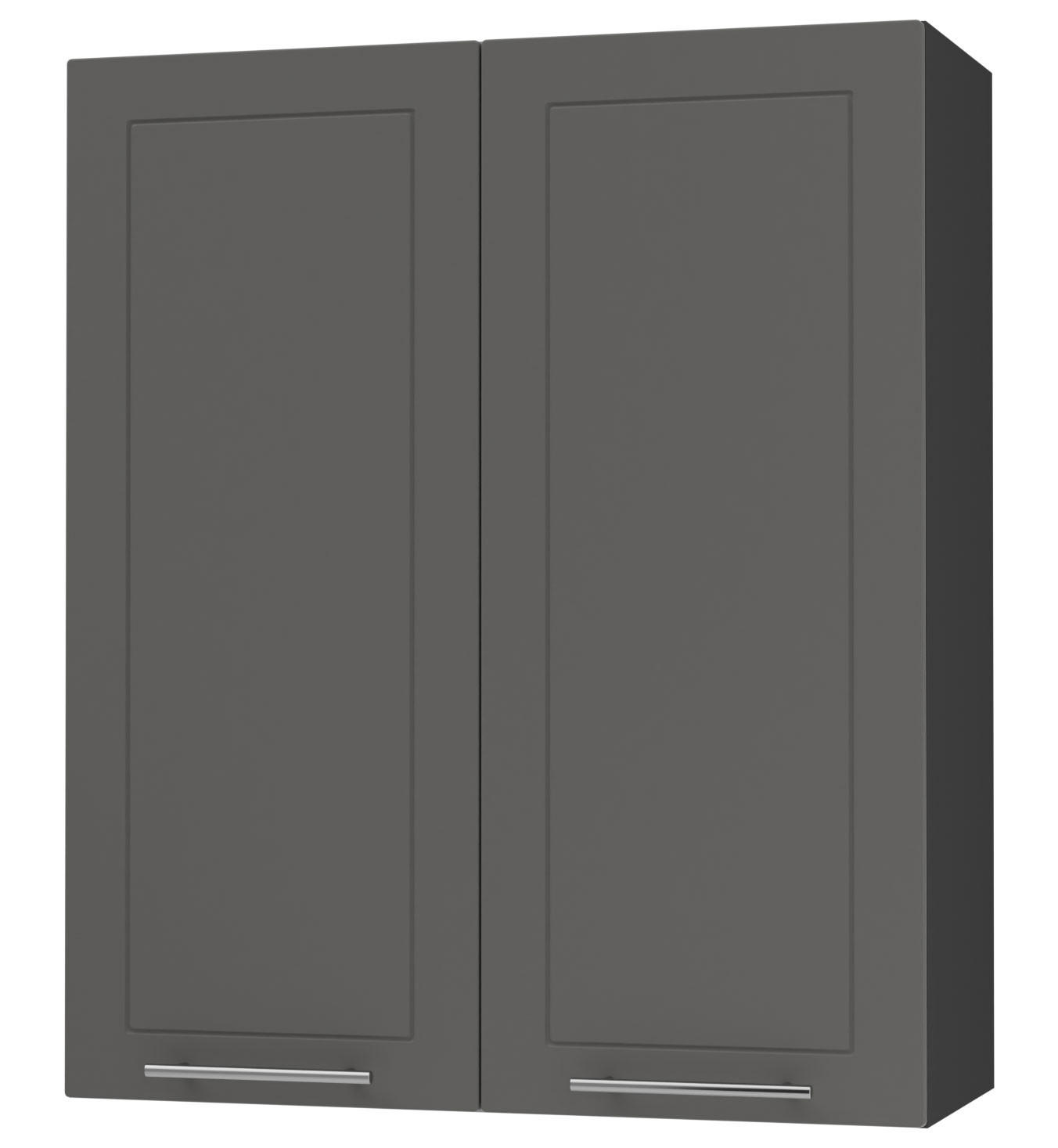 KÜCHENHÄNGESCHRANK Kvantum W4/80 Graphit Matt / Schwarz Matt 80 / 32,5 / 96cm - Schwarz/Graphitfarben, Holz/Holzwerkstoff (80/96/32.5cm) - Feldmann-Wohnen