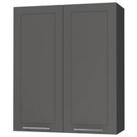 KÜCHENHÄNGESCHRANK Kvantum W4/80 Graphit Matt / Schwarz Matt 80 / 32,5 / 96cm - Schwarz/Graphitfarben, Holz/Holzwerkstoff (80/96/32.5cm) - Feldmann-Wohnen