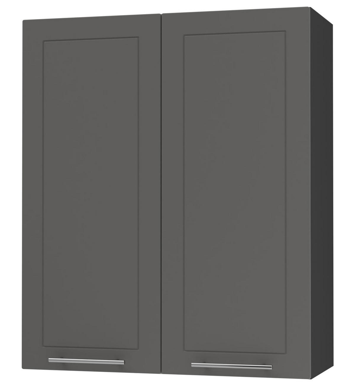 KÜCHENHÄNGESCHRANK Kvantum W4/80 Graphit Matt / Schwarz Matt 80 / 32,5 / 96cm - Schwarz/Graphitfarben, Holz/Holzwerkstoff (80/96/32.5cm) - Feldmann-Wohnen