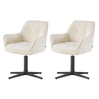 ESSZIMMERSTUHL THOMAS-KIRA 2er-Set 360°drehbar - Creme/Schwarz, Textil (61/81/62cm) - DUBI Möbel