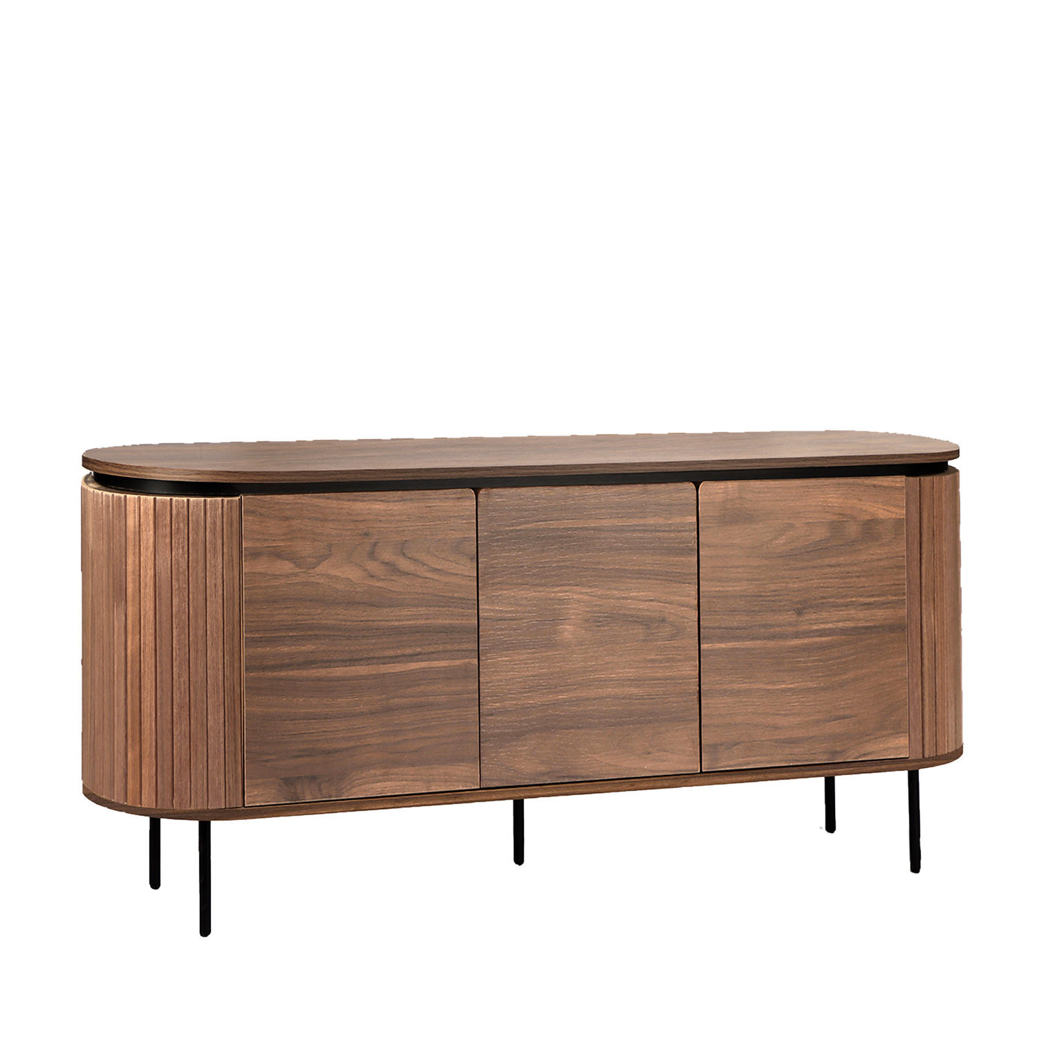 ANRICHTE NIEDRIGE Helios Walnuss 160 cm x 76 cm - Walnussfarben, Holzwerkstoff (160/76/40cm) - Klast Home