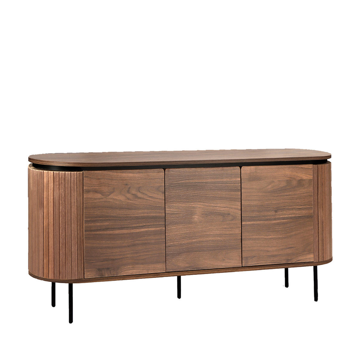 ANRICHTE NIEDRIGE Helios Walnuss 160 cm x 76 cm - Walnussfarben, Holzwerkstoff (160/76/40cm) - Klast Home