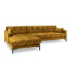 ECKSOFA links Mamaia aus Samt gelb 5 Sitzplätze - Gelb, Textil (185/293cm) - Micadoni
