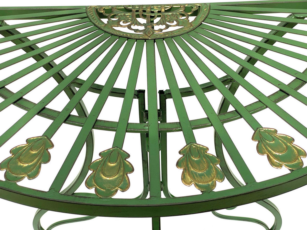 KONSOLENTISCH halbrund Metall Grün 80/40/77 cm - Grün, Metall (40/80/77cm) - DanDiBo