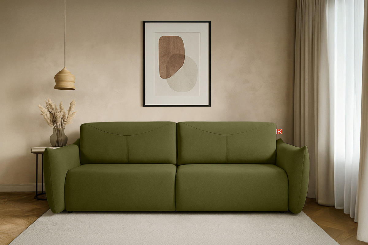 3-SITZER-SOFA LAVIS, Dunkelgrün - Dunkelgrün, Holz/Textil (242/87/111cm) - KONSIMO®
