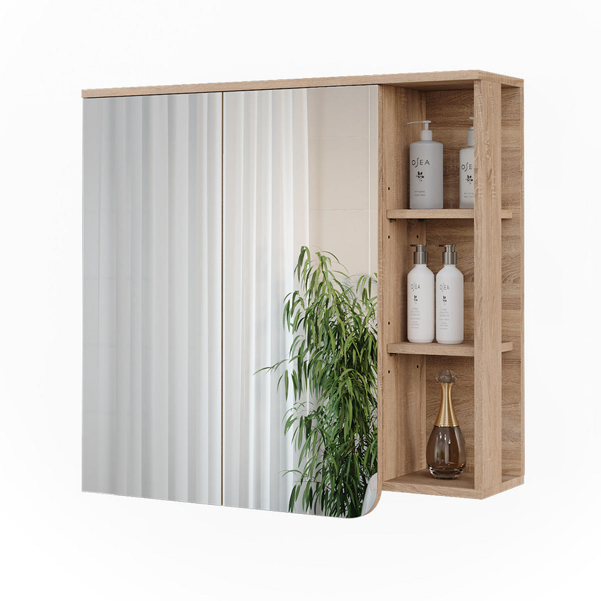 ZRCADLOVÁ SKŘÍŇKA Karen Sonoma/modrá - Sonoma dub/tmavě modrá, kompozitní dřevo (80/75/20cm) - Vicco