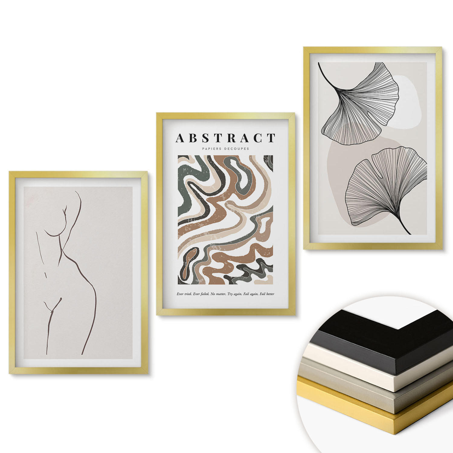 ArtPrintCave Wandbilder Gold 40x60 cm