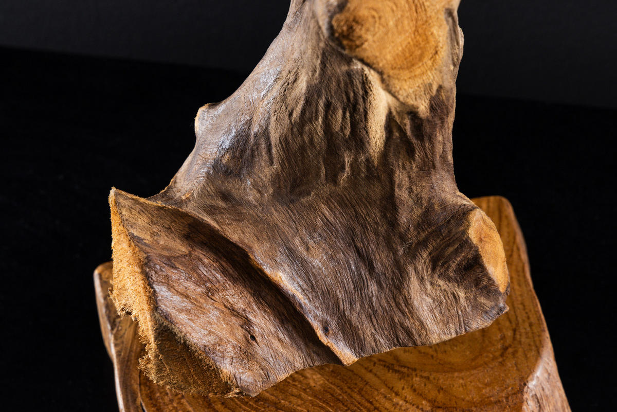 DEKOFIGUR FLAME Teakholz Natur 40 cm - Braun, Holz (20/40/15cm) - riess-ambiente