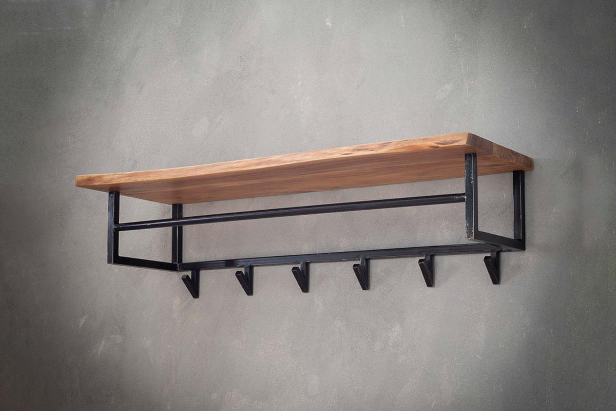 GARDEROBE NEREA Schwarz Akazie - Schwarz, Metall (100/27/33cm) - KAWOLA