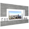 WOHNZIMMERWAND Schrankwand mit LED Glamour Holz - Grau, Holz (300/180/36cm) - B BELINI GROUP