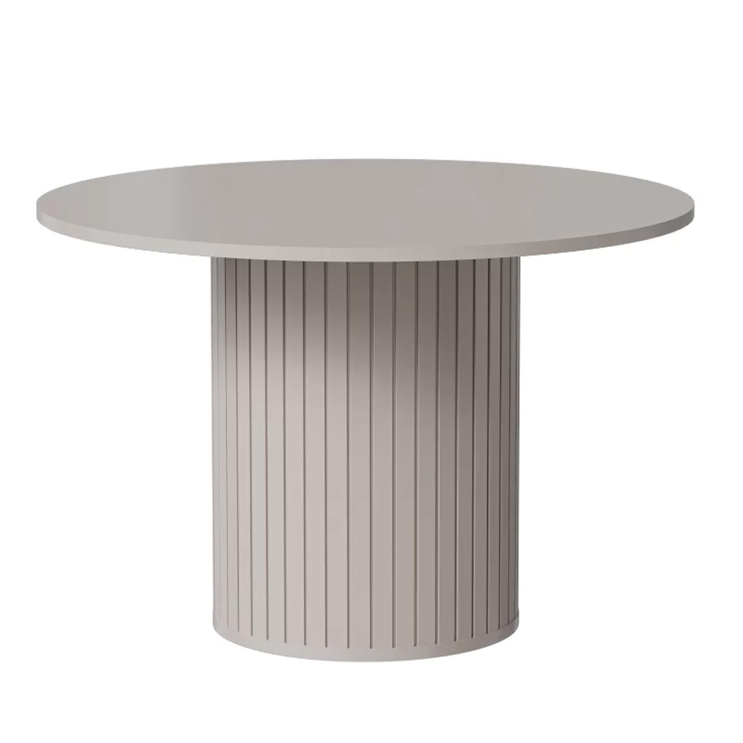 ESSTISCH rund mit geriffeltem Sockel, Cashmere - Creme, Holzwerkstoff (120/120/75cm) - Idohome