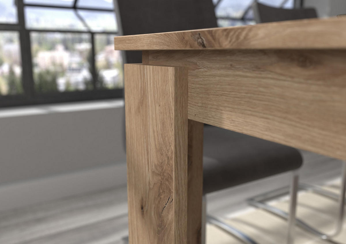 ESSTISCH Titan 90/160/76 cm - Eiche Wotan, Holzwerkstoff (90/160/76cm) - Xonox