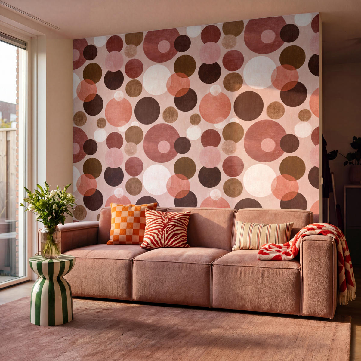 TAPETE - Kreise - Modern - Farbenfroh - 260x280 cm - Multicolor, Papier (260/280cm) - OnlyWow