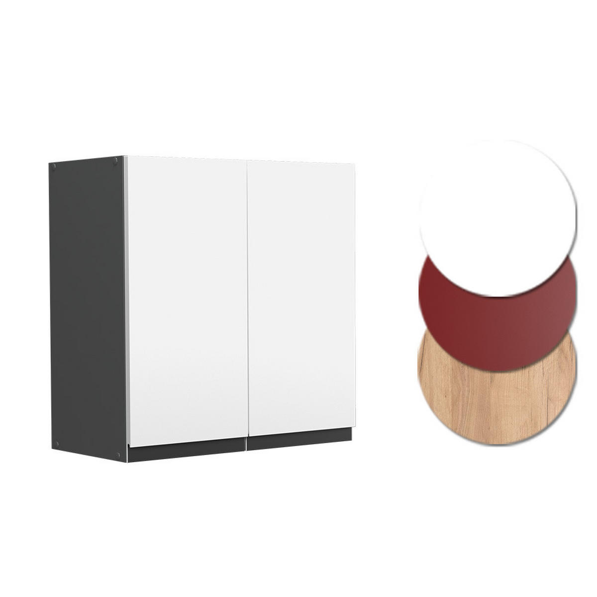 HÄNGESCHRANK R-Line Weiß 60 cm J-Shape - Anthrazit/Weiß, Holzwerkstoff (60/60/31cm) - Vicco