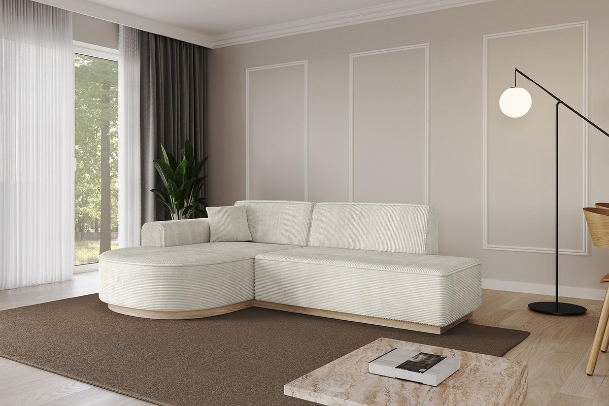 ECKSOFA Ottomane Links ARRIO-L1 - 243x171x83 cm Hellgrau - Hellgrau, Holzwerkstoff/Textil (243/171cm) - ALTDECOR