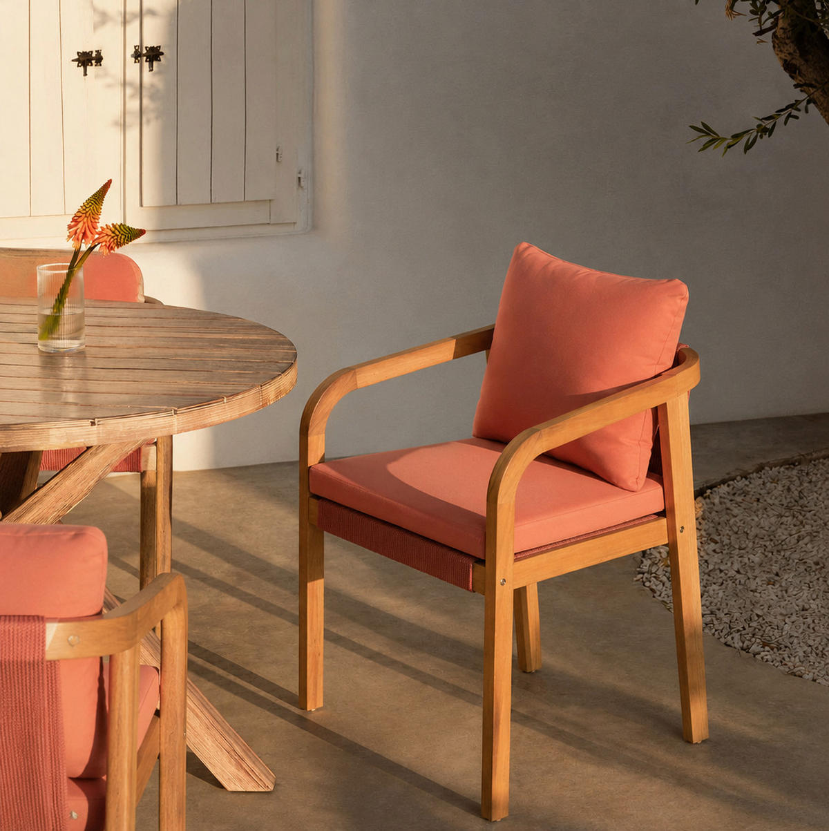 STUHL 2er-Set Massivholz Rosa - Rosa, Holz (51/88/61cm) - Nordlys