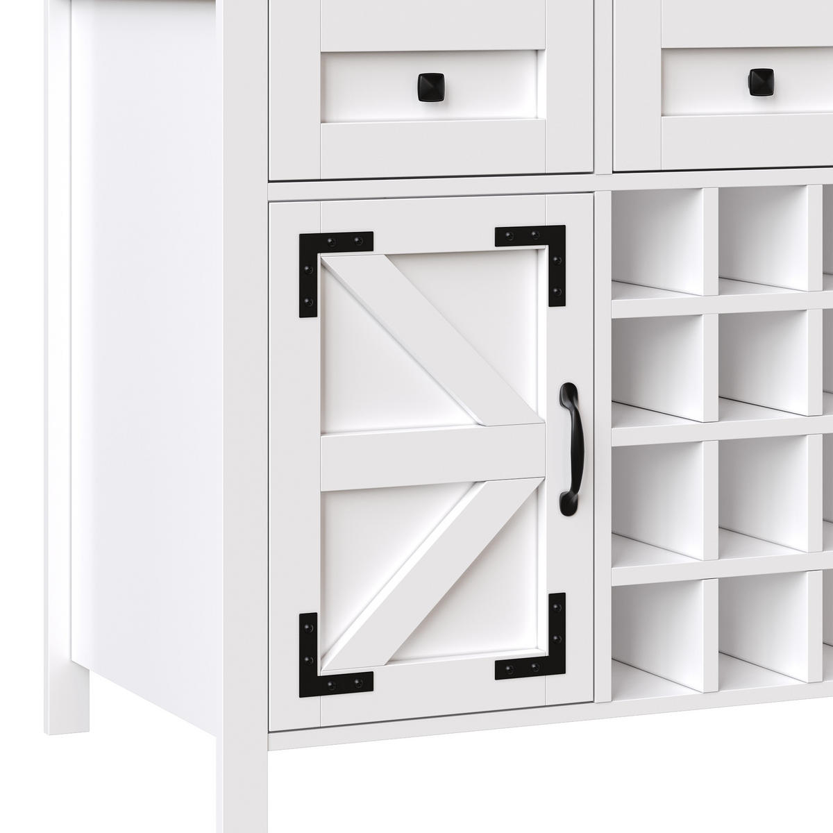 GESCHIRRSCHRANK aus MDF & Glas 120x40x170cm in Weiß mit LED & Steckdosenleiste - Weiß, Holzwerkstoff (120/170/40cm) - Modfu