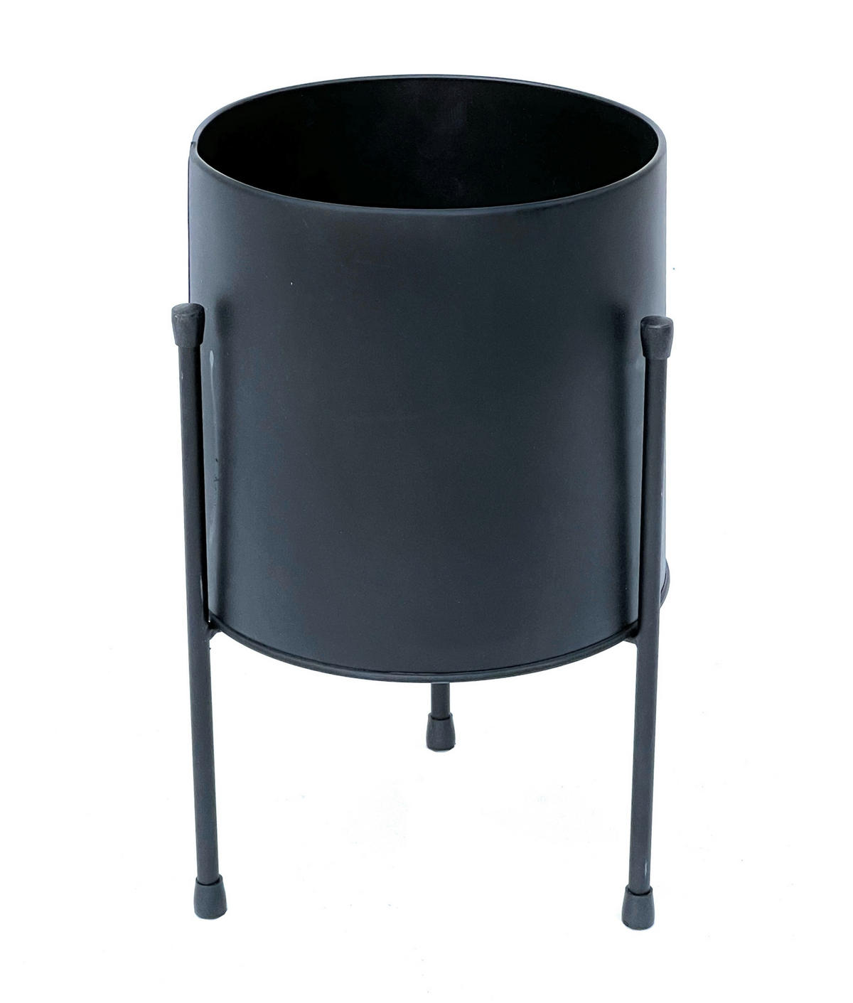 BLUMENHOCKER mit Topf Metall Schwarz 32 cm 96261 - Schwarz, Metall (17/13/17cm) - DanDiBo
