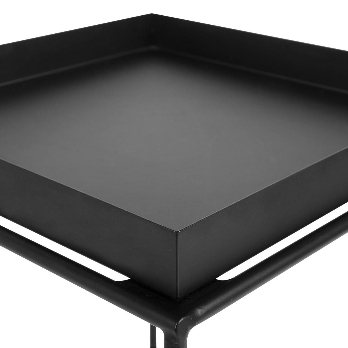 BEISTELLTISCH schwarz quadratisch 40/40 cm Saxon - Schwarz, Metall (40/40/50cm) - Beliani