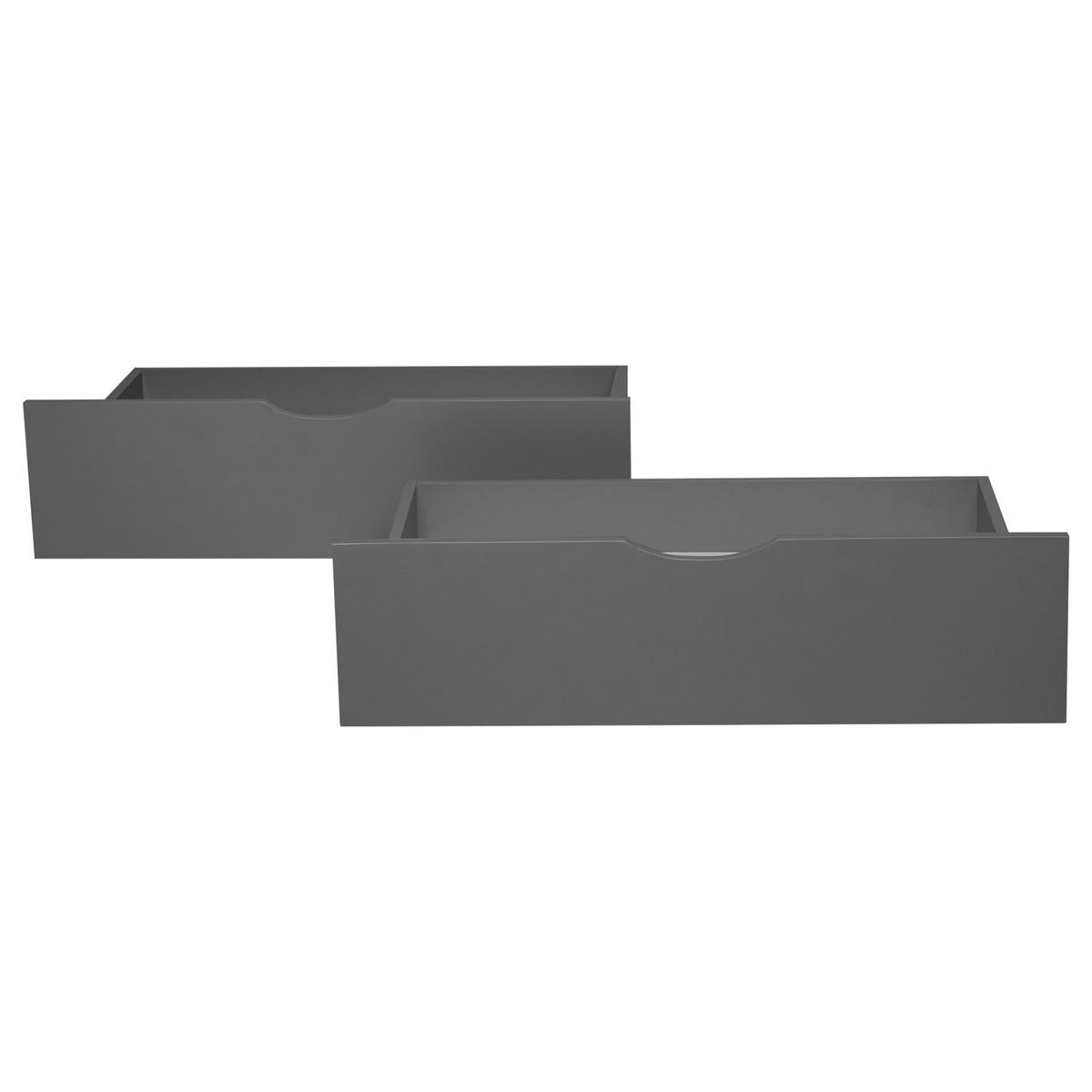 BETTSCHUBKASTEN 2er Set Grau 82/53,3 cm - Grau, Holz - Homestyle4u