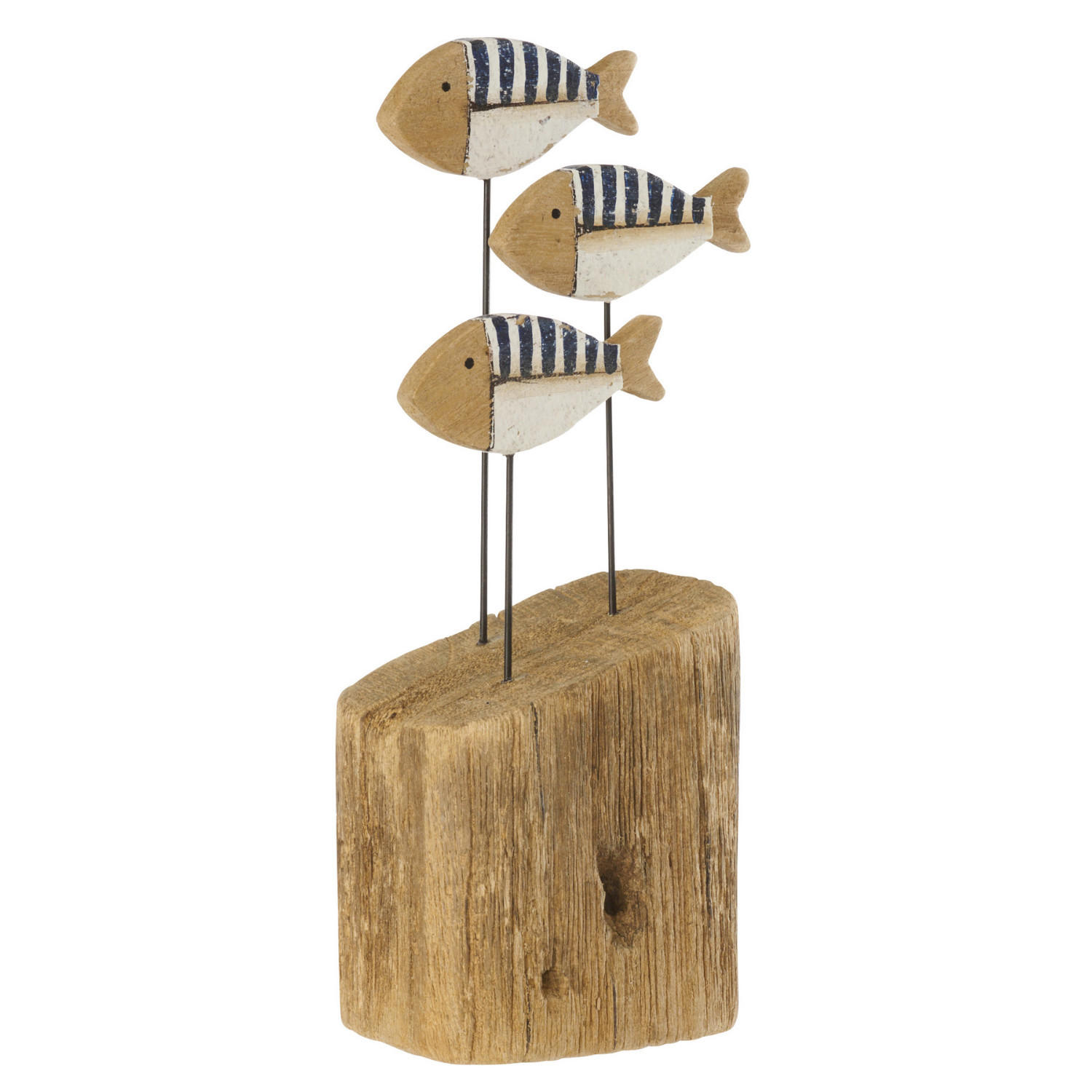 DEKO FISCH AUF FUß - Blau, Holz (8/26.5/12cm) - J-Line