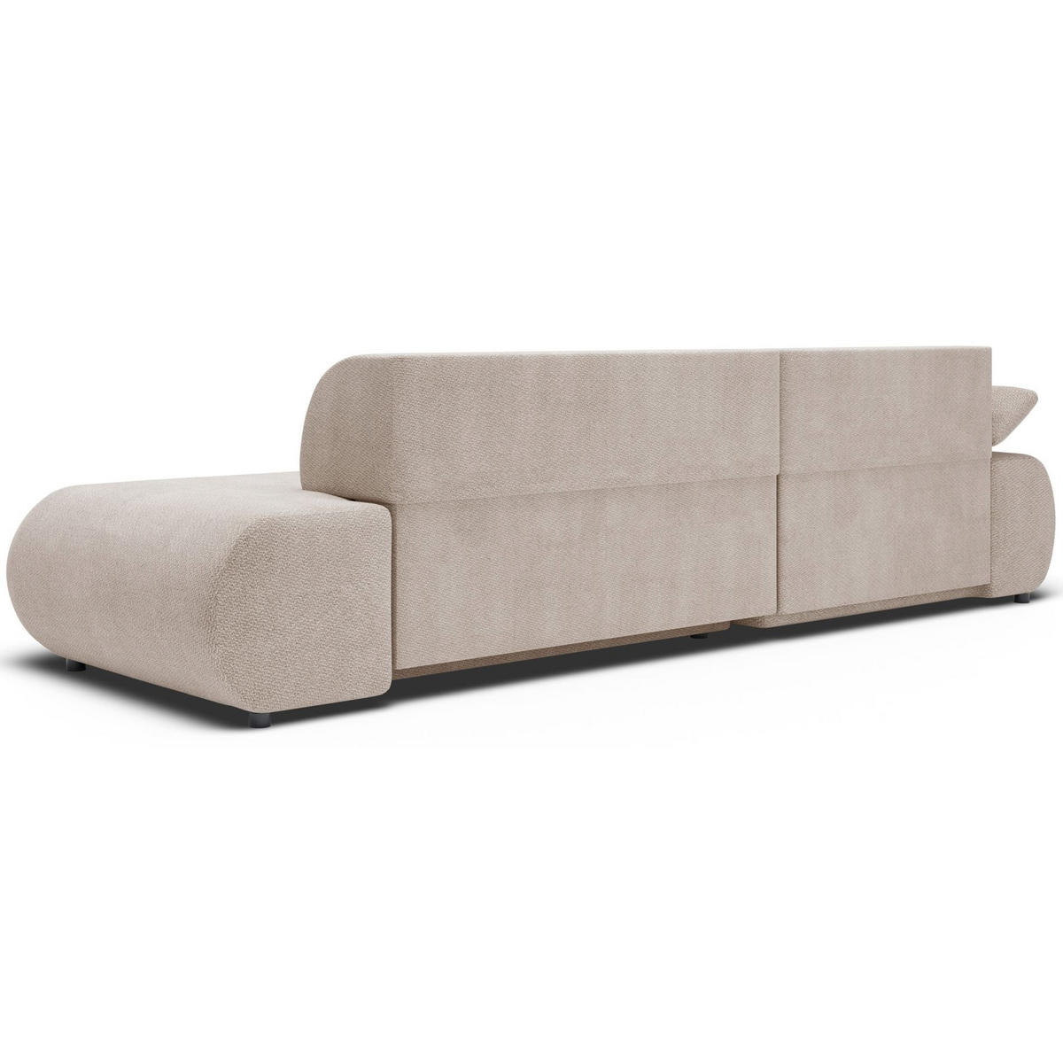ECKSOFA Armone Hellbeige Chenille - Ecru/Schwarz, Kunststoff/Textil (286/173.5cm) - Selsey