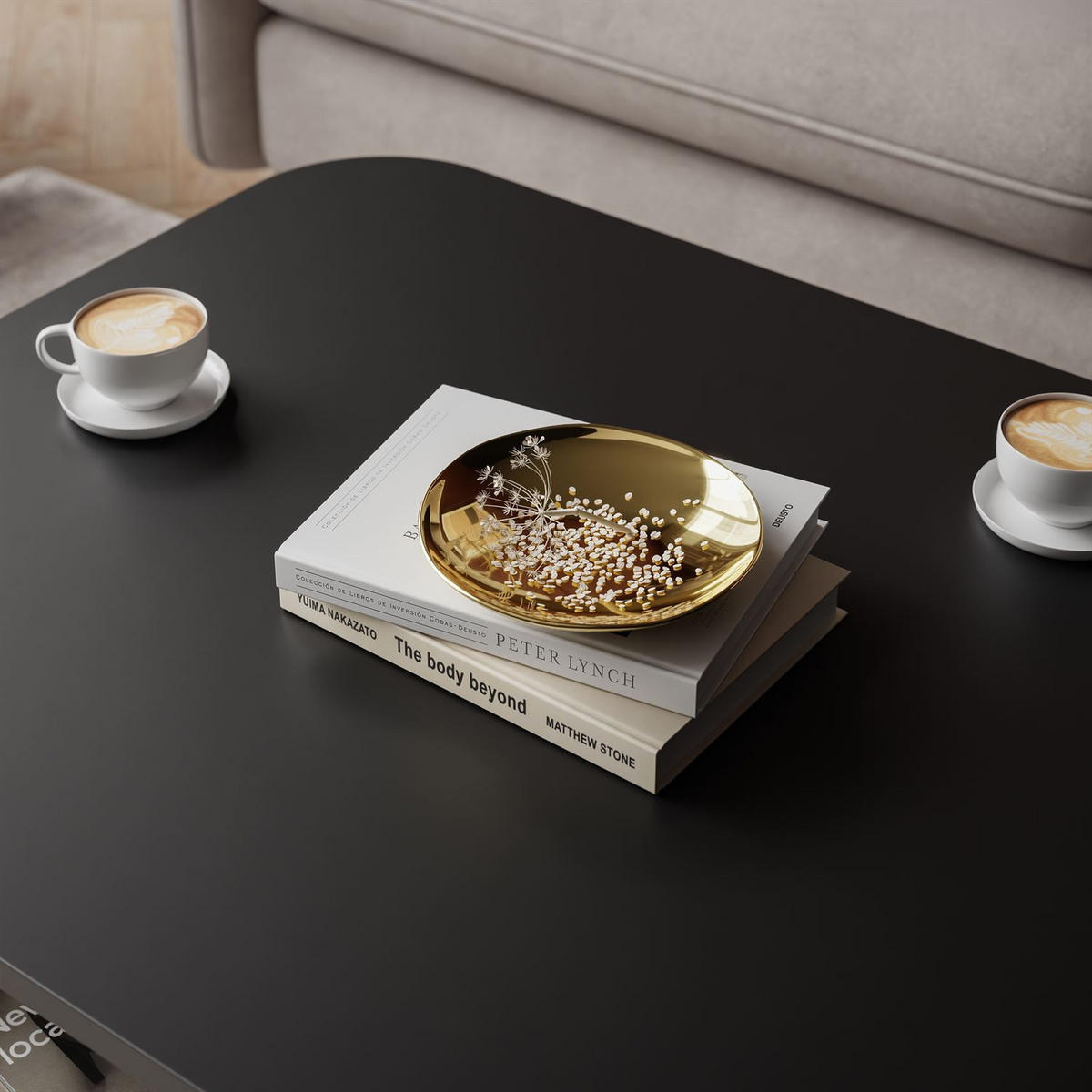 Couchtisch SHADOW II mit Ablage unter der Tischplatte - Schwarz, Holzwerkstoff (60/80/35cm) - Lookway