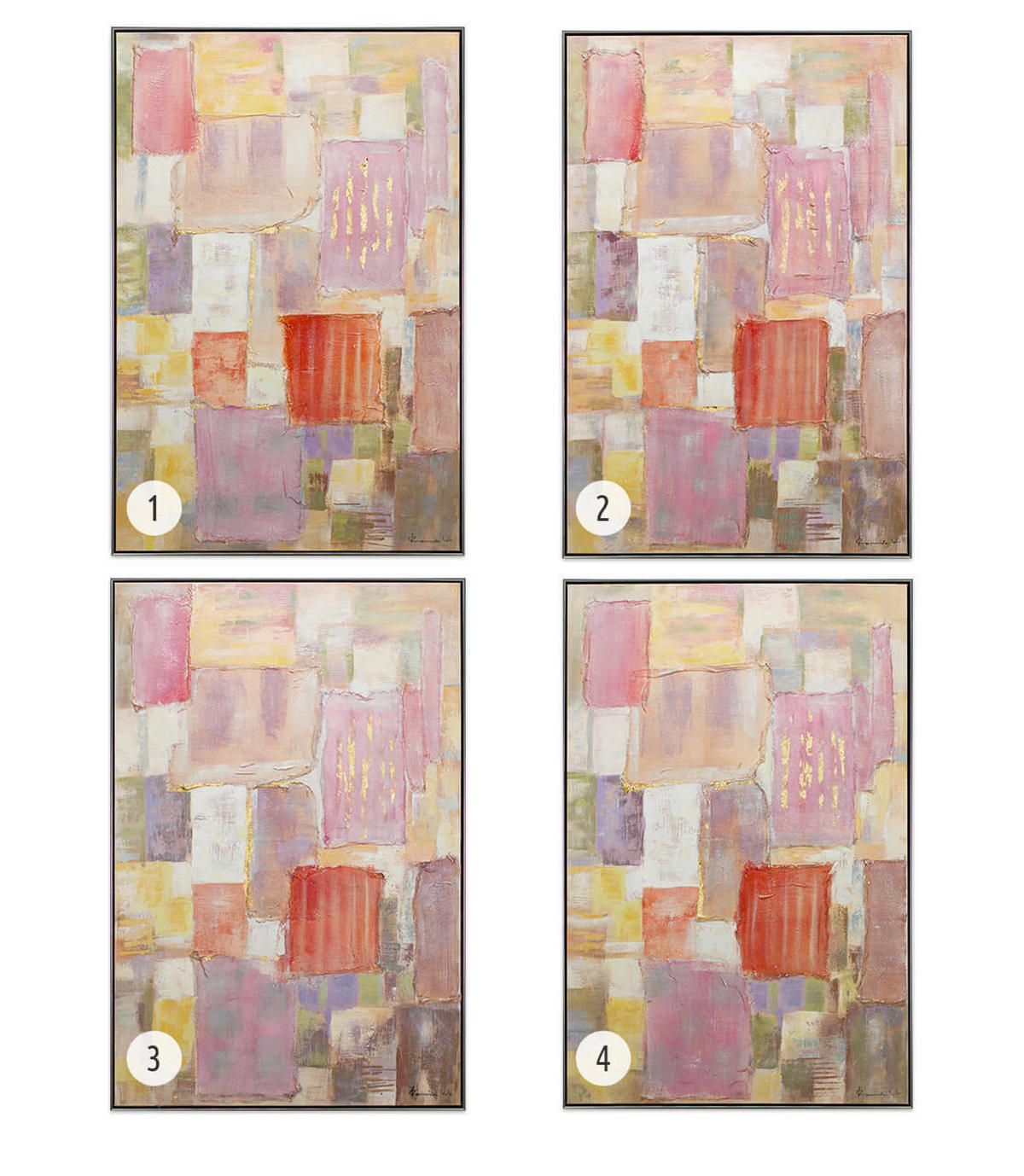 ACRYLBILD HANDGEMALT Orange 83/123 cm - Pink/Beige, Textil (83/123cm) - KUNSTLOFT