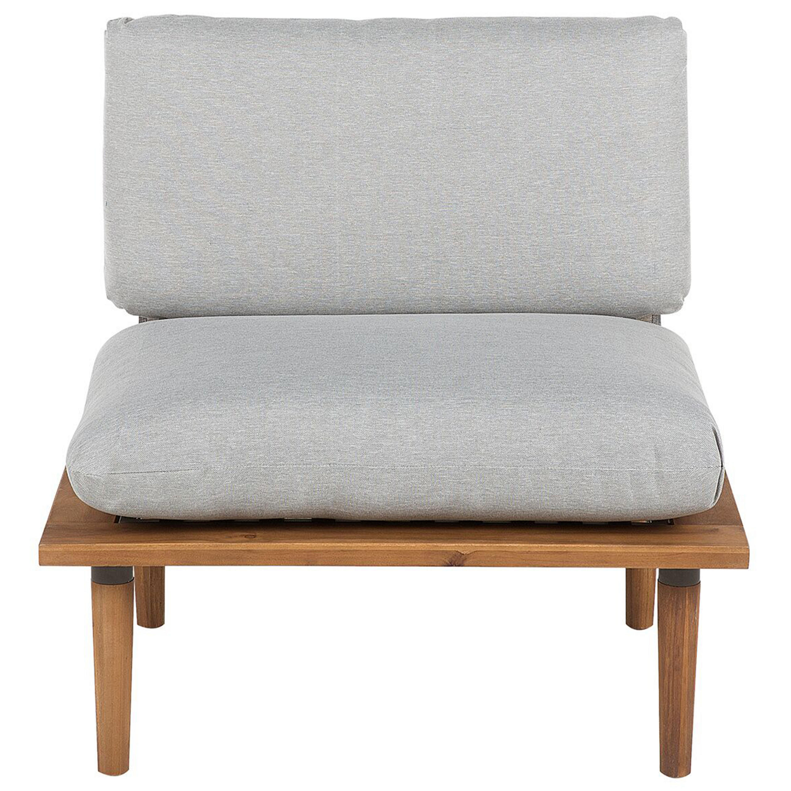 LOUNGE-SET 2-sitzer Akazienholz Hellbraun Frascati - Grau, Holz - Beliani