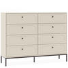 KOMMODE TILA, Cremefarbig - Creme, Holzwerkstoff (150/115.5/40cm) - KONSIMO®