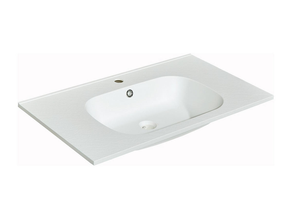 EINBAUWASCHBECKEN - 80 cm x 46 cm - Harz - Weiß - OKIWA - Weiß, Kunststoff (80/14.5/46cm) - Vente-Unique