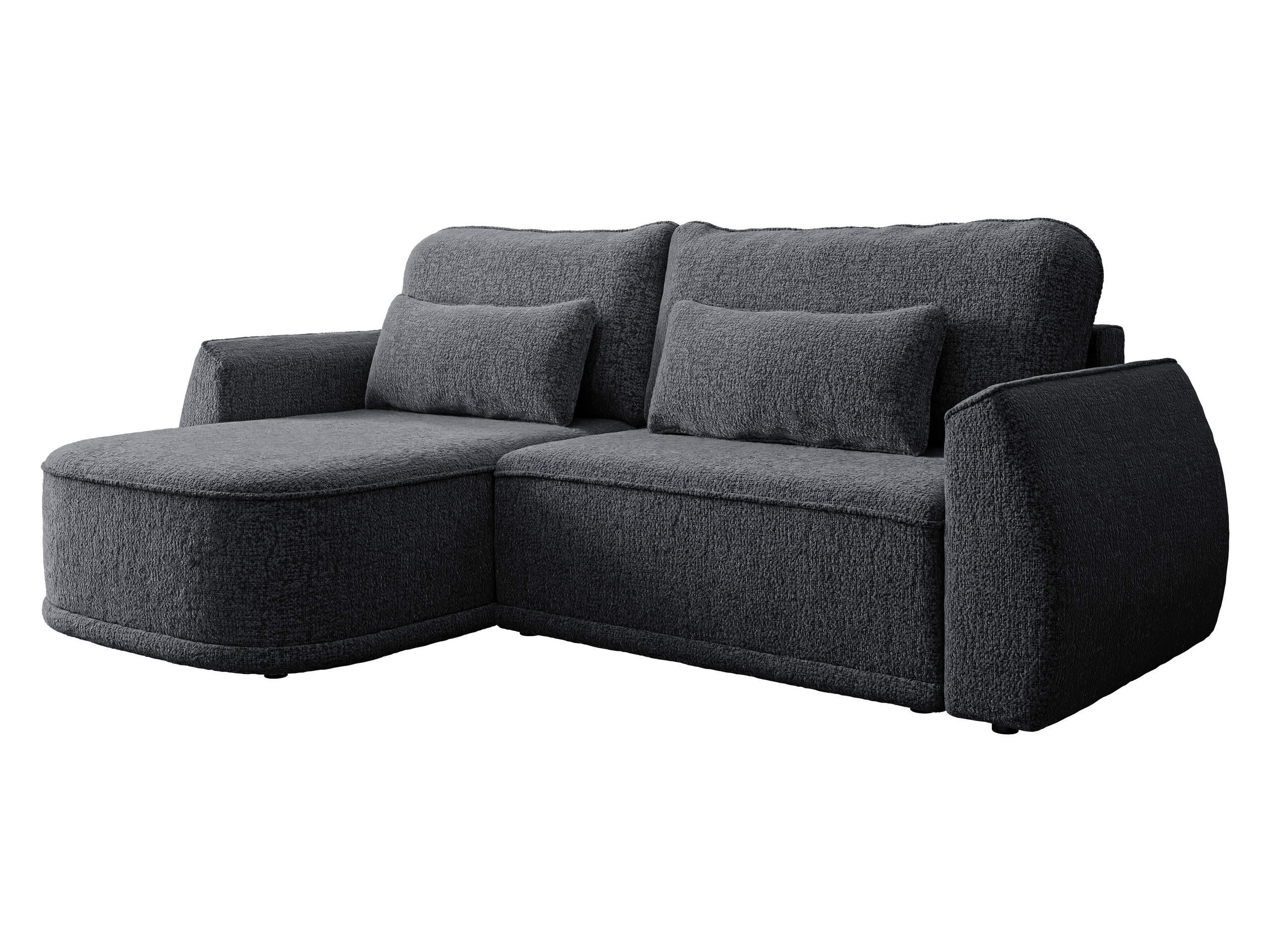 ECKSCHLAFSOFA Lorenzo - Schwarz/Graphitfarben, Holz/Kunststoff (260/165cm) - MIRJAN24