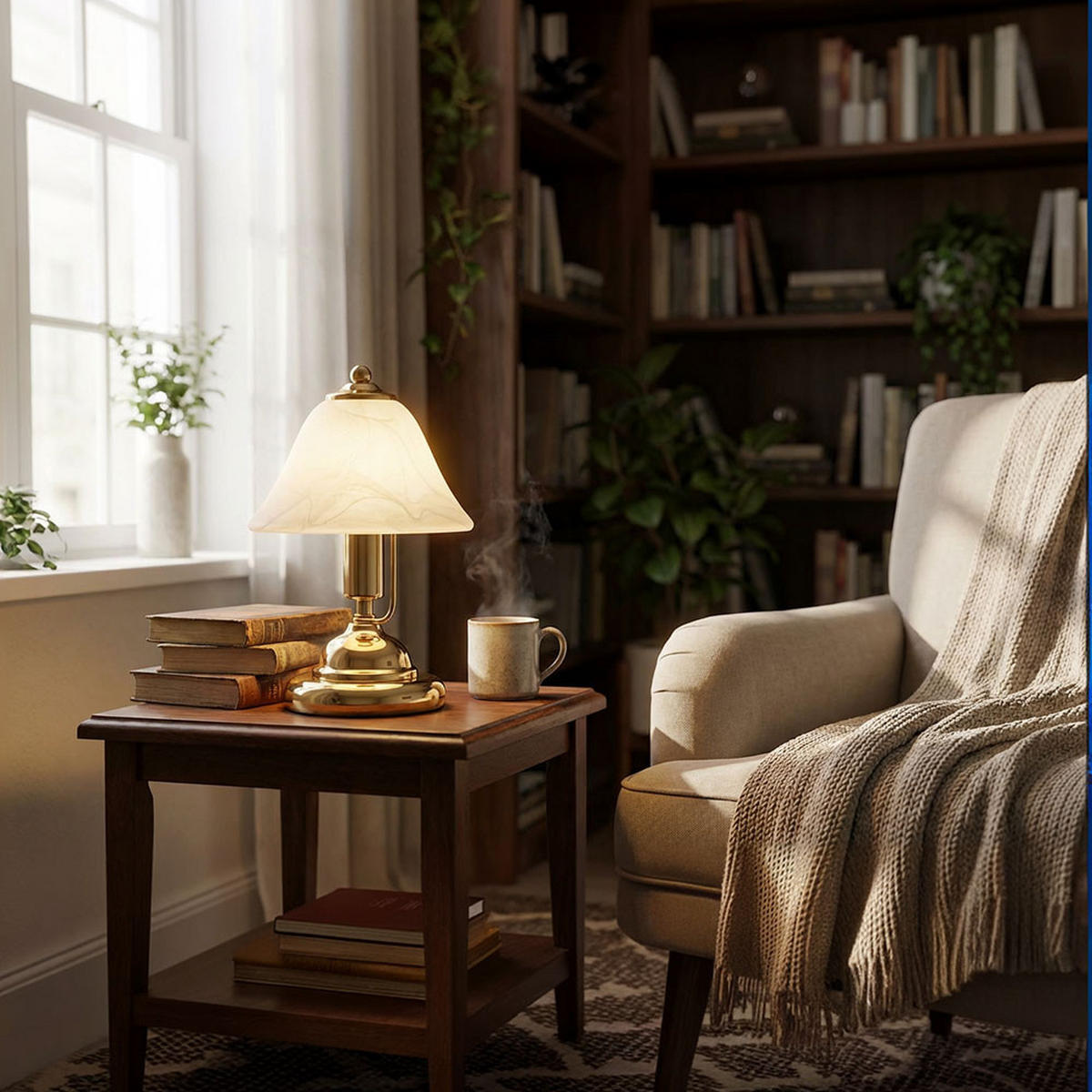 LED TISCHLEUCHTE Antique Messing - Messingfarben, Glas (17/17/27cm) - Globo Lighting