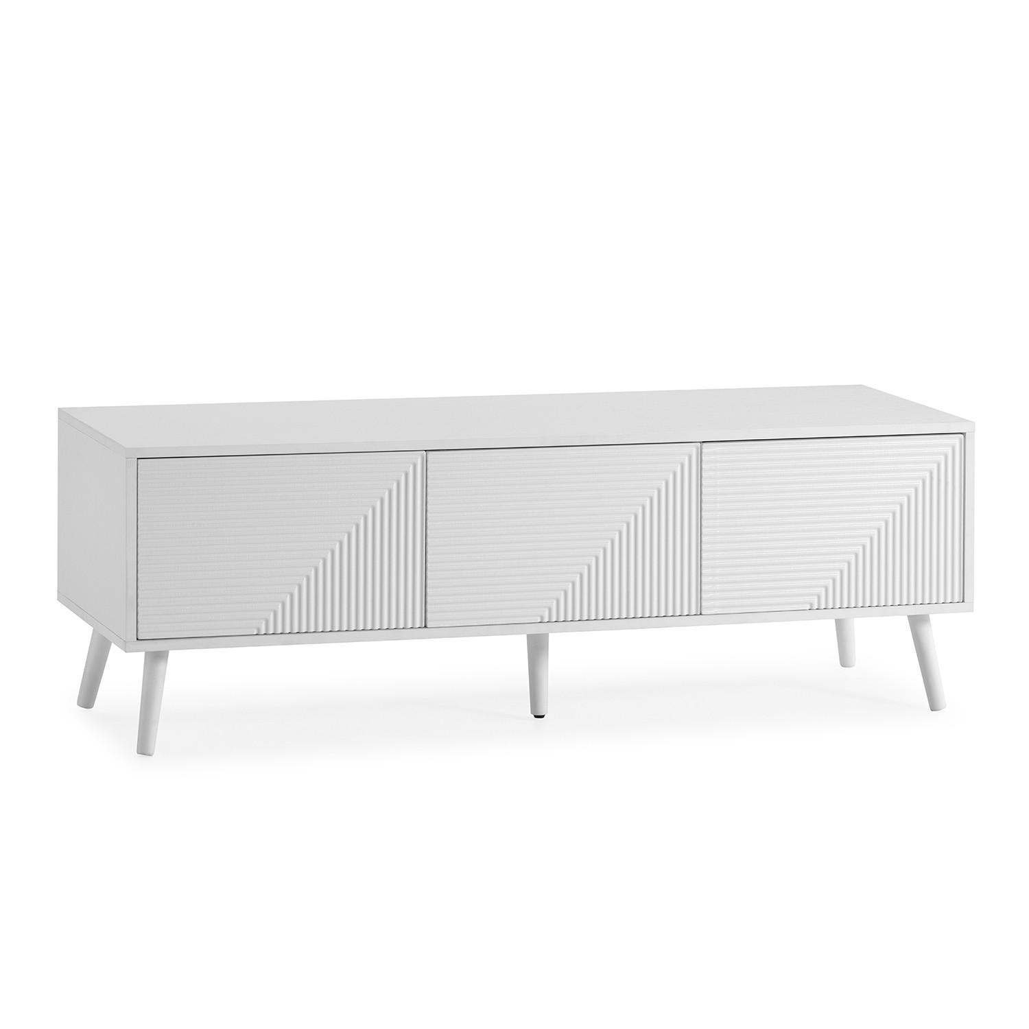COMODA TV Telmo cu 3 usi, alb, 130 cm