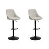BARHOCKER 2er-Set höhenverstellbar - Cord & schwarzes Metall - Cremefarben - MASURIE - Creme, Textil (46/115/53.5cm) - Vente-Unique